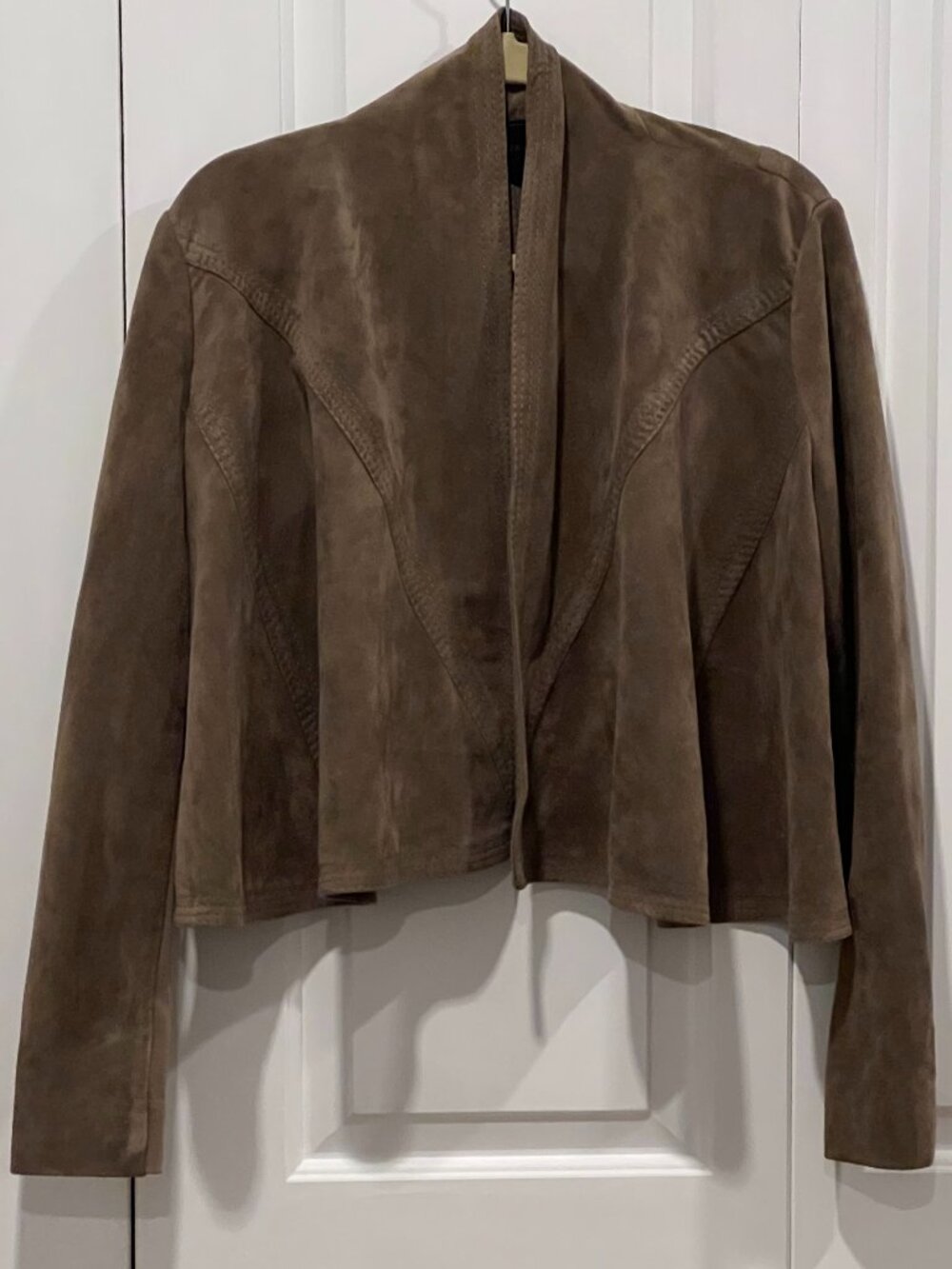 BCBGMAXAZRIA “Jimmie” Vegan Suede Moto Jacket – Mocha – Size M